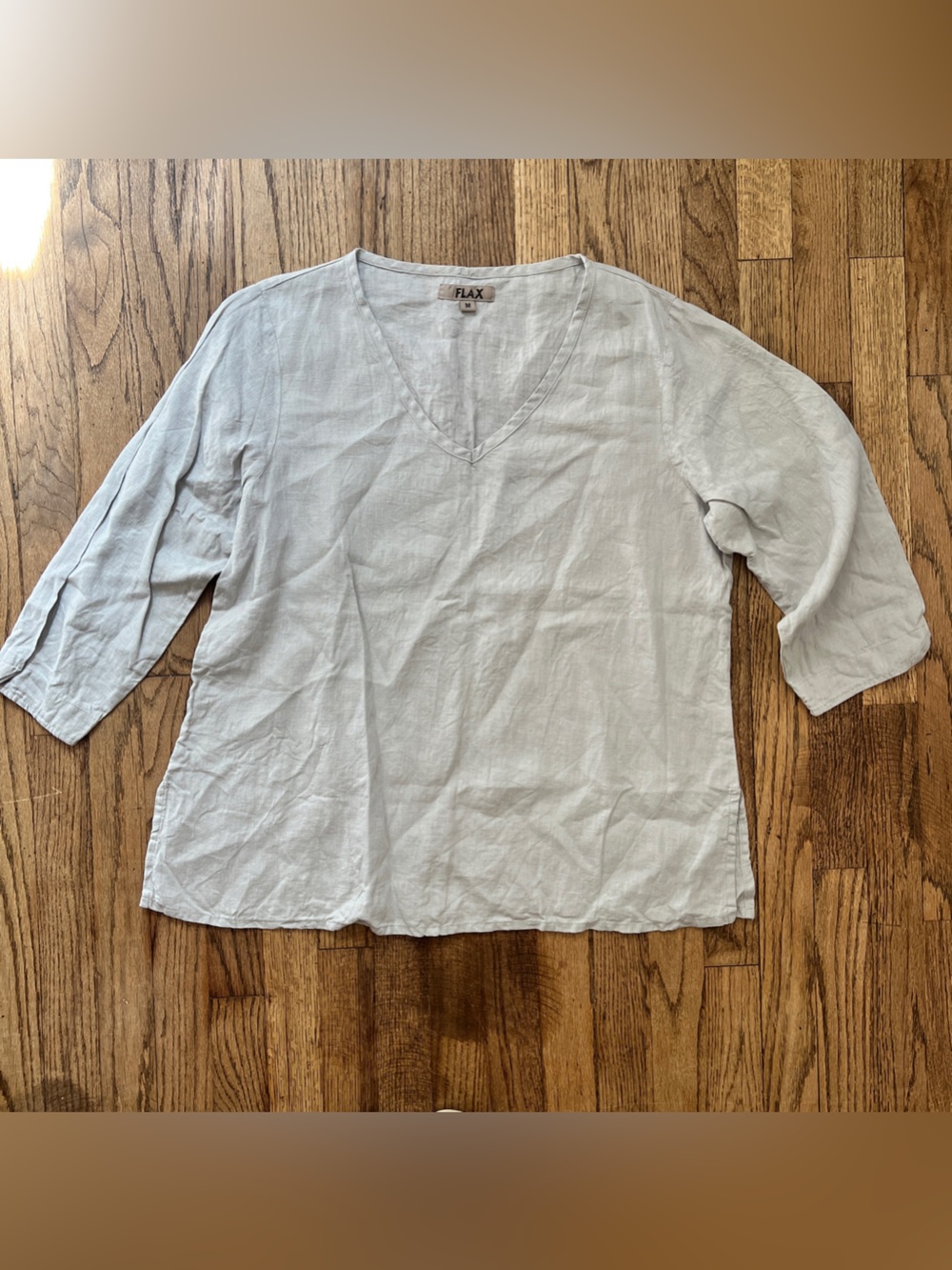 Flax linen gray top size medium